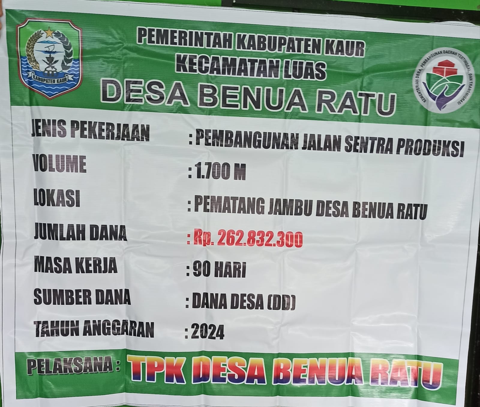 Pembukaan jalan sentral pertanian